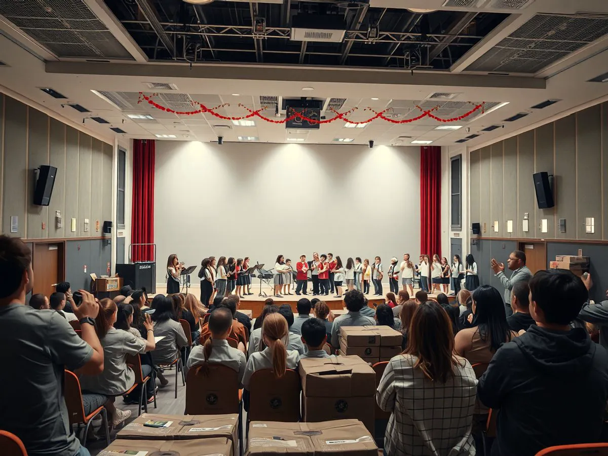 学校艺术节舞台表演场景